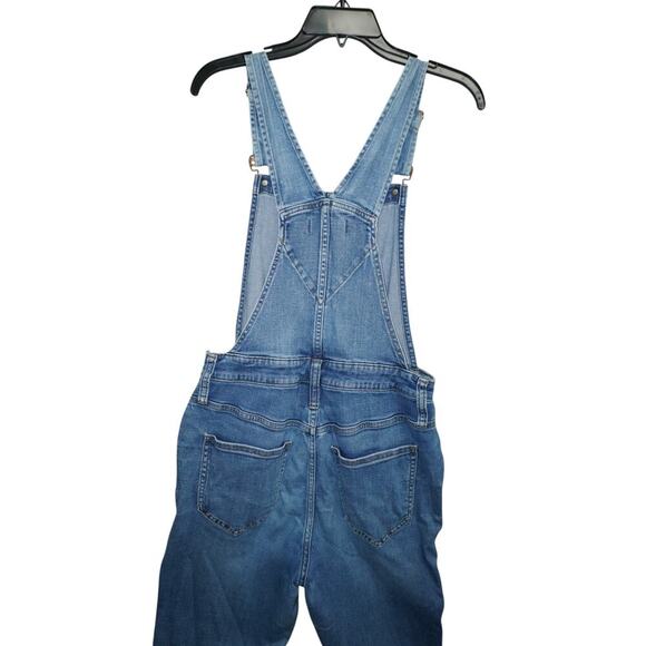 Madewell Denim Overalls Light Wash Distressed Size L Women’s Adjustable Straps - Picture 4 of 7